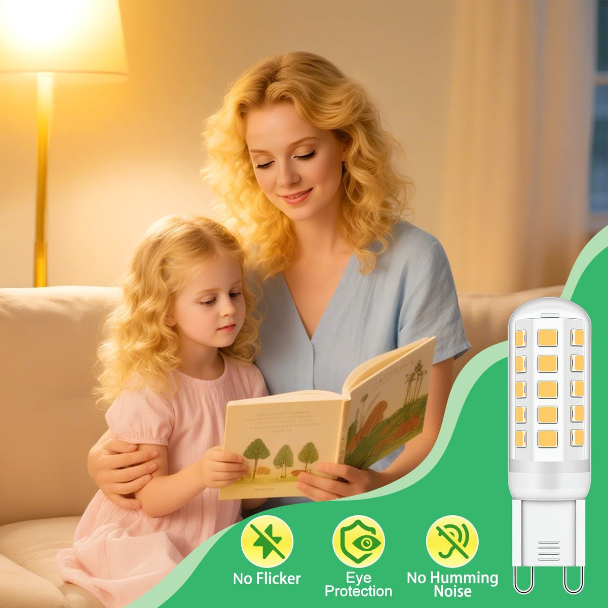 G9 Led Bulbs Warm White 6-Pack, 3W 510 Lm 3000 Kelvin G9 Led Light Blubs, Equivalent to 30-40W Halogen, 220-240V No Flicker Non-Dimmable Energy Saving, for Home Lighting Decor [Energy Class C]