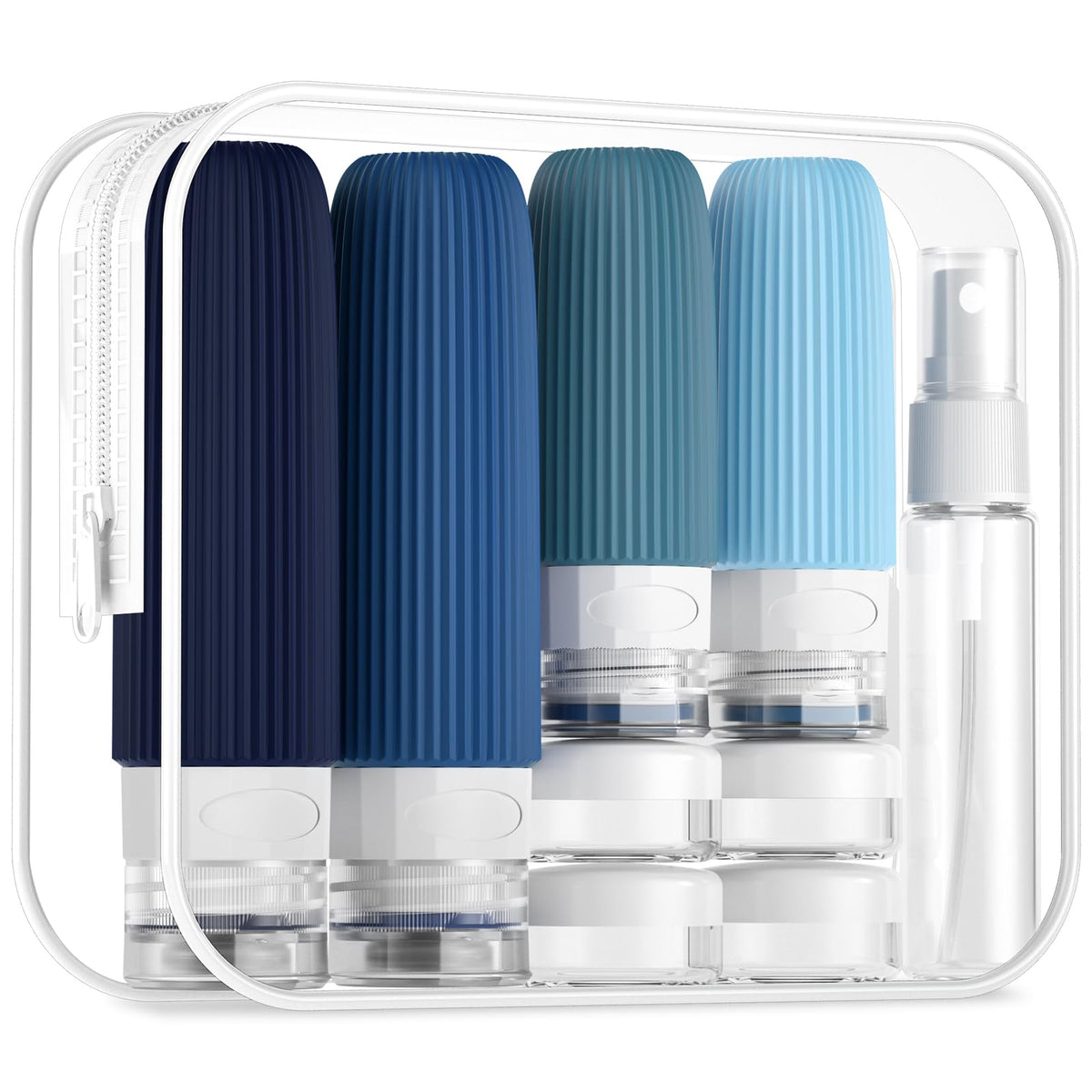 Mrsdry Travel Bottles for Toiletries, 16 Pack Silicone Travel Bottles Set, Leakproof Travel Size Toiletries, BPA Free Travels Containers for Toiletries, Traveler Accessories for Shampoo Conditioner