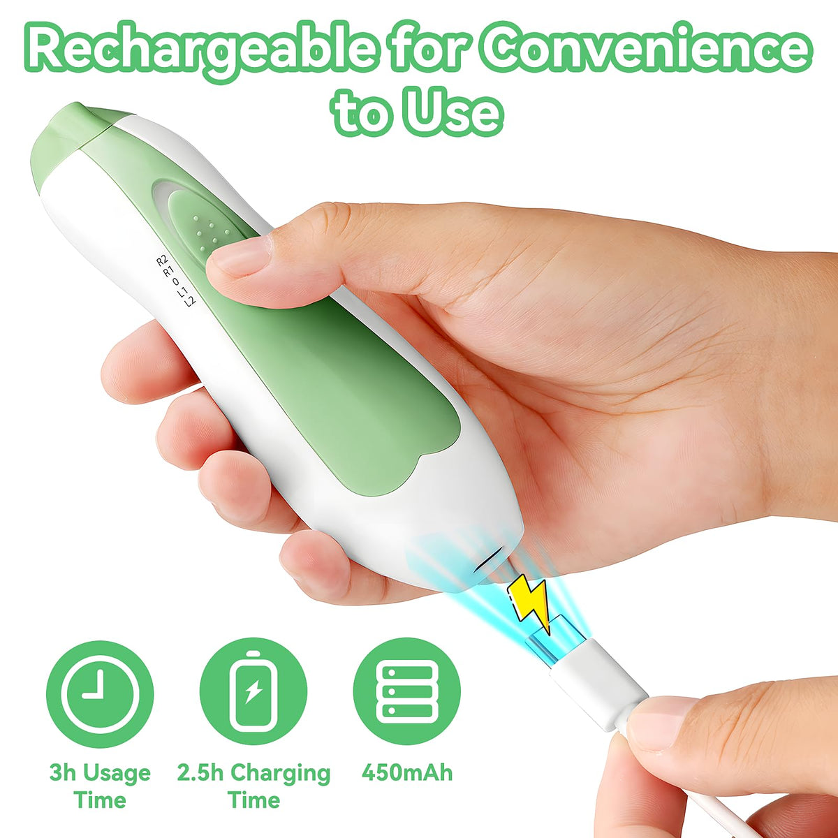 Qunlions life Baby Nail Trimmer Electric, 6 in 1 Rechargeable Baby Nail Clippers Manicure Set Grooming Kit for Toddler Infant or Adults (Pink)