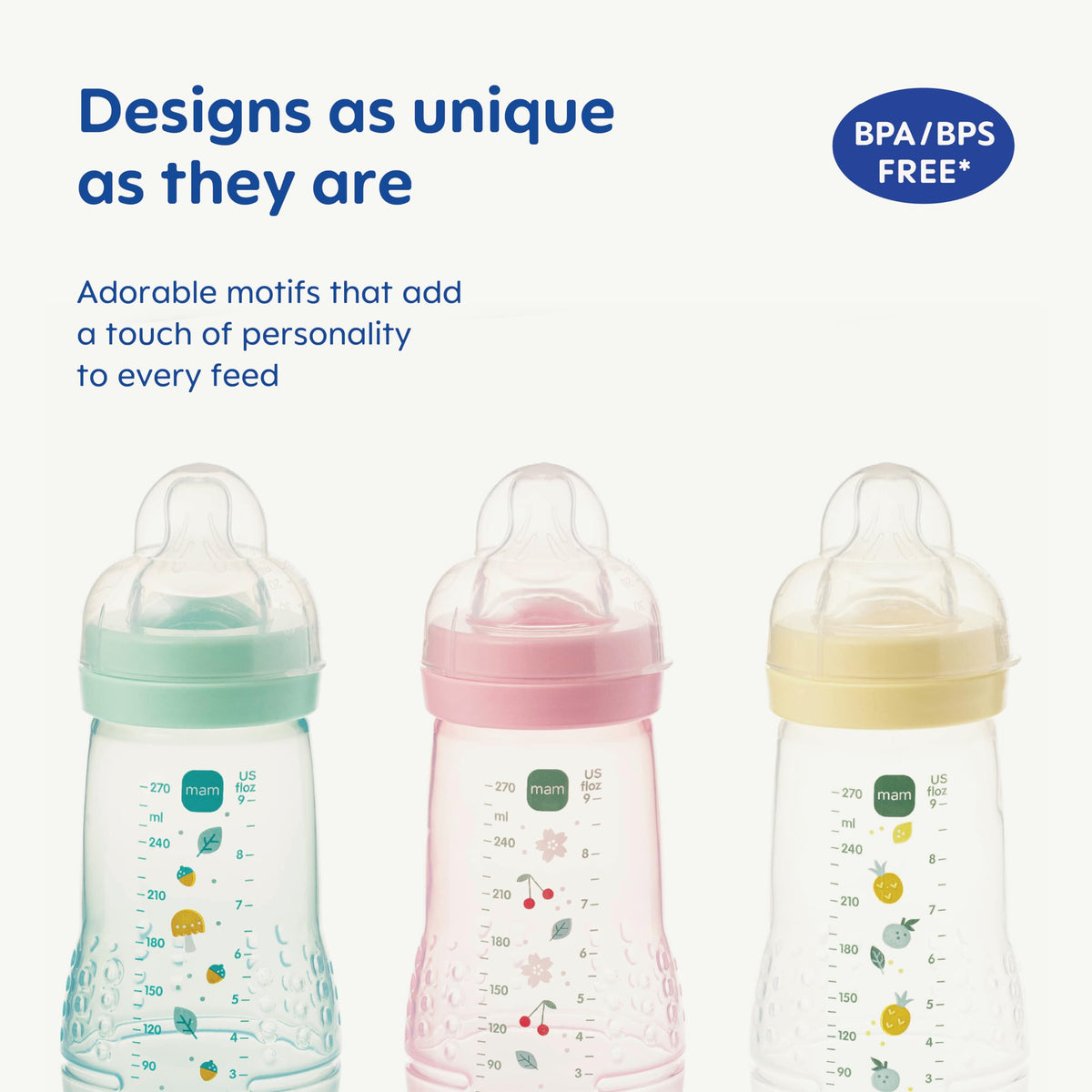 MAM Easy Active Bottles, 4X 330ml, Easy-Grip Ergonomic Shape, Blue