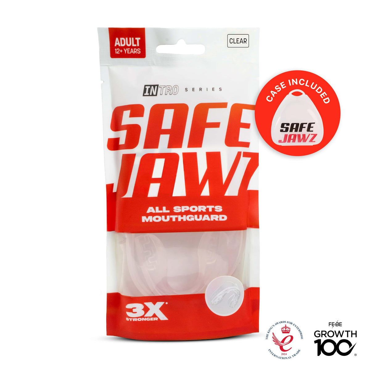 SAFEJAWZ Mouth Guard, Slim Fit Gum Shield for Adult & Junior with Case