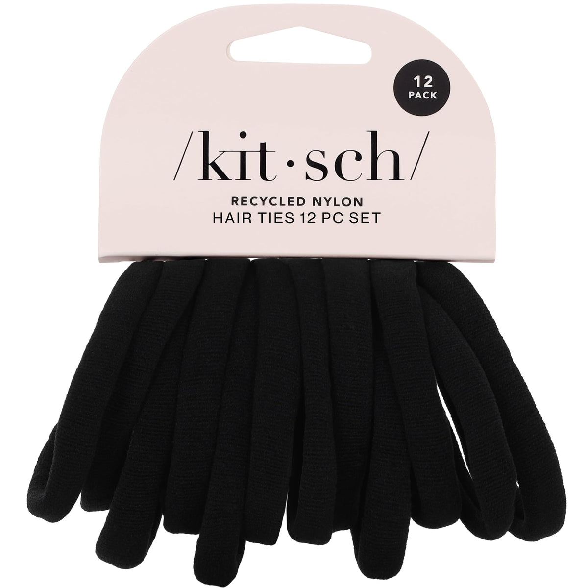 Kitsch Soft Nylon Hair Ties No Damage 6pcs - Black