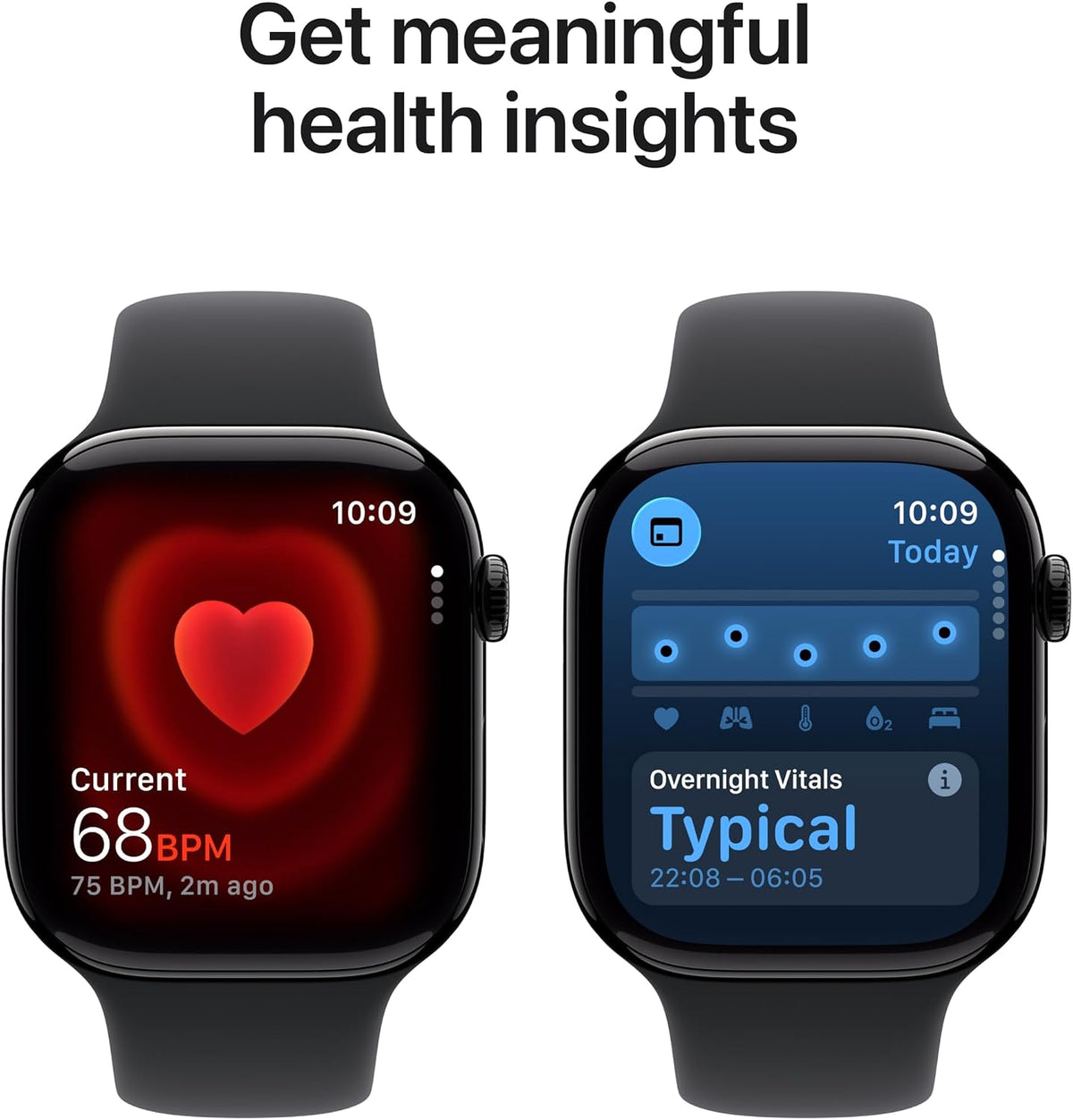Apple Watch Series 11 GPS 46mm Smartwatch with Jet Black Aluminium Case with Black Sport Band M/L. Sleep Score, Fitness Tracker, Health Monitoring, Always-On Display, Water Resistant