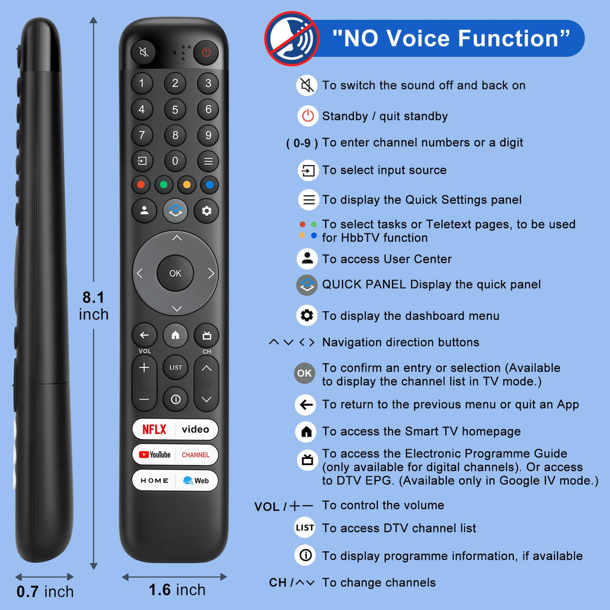 Universal for Samsung TV Remote Replacement【2 Pack】