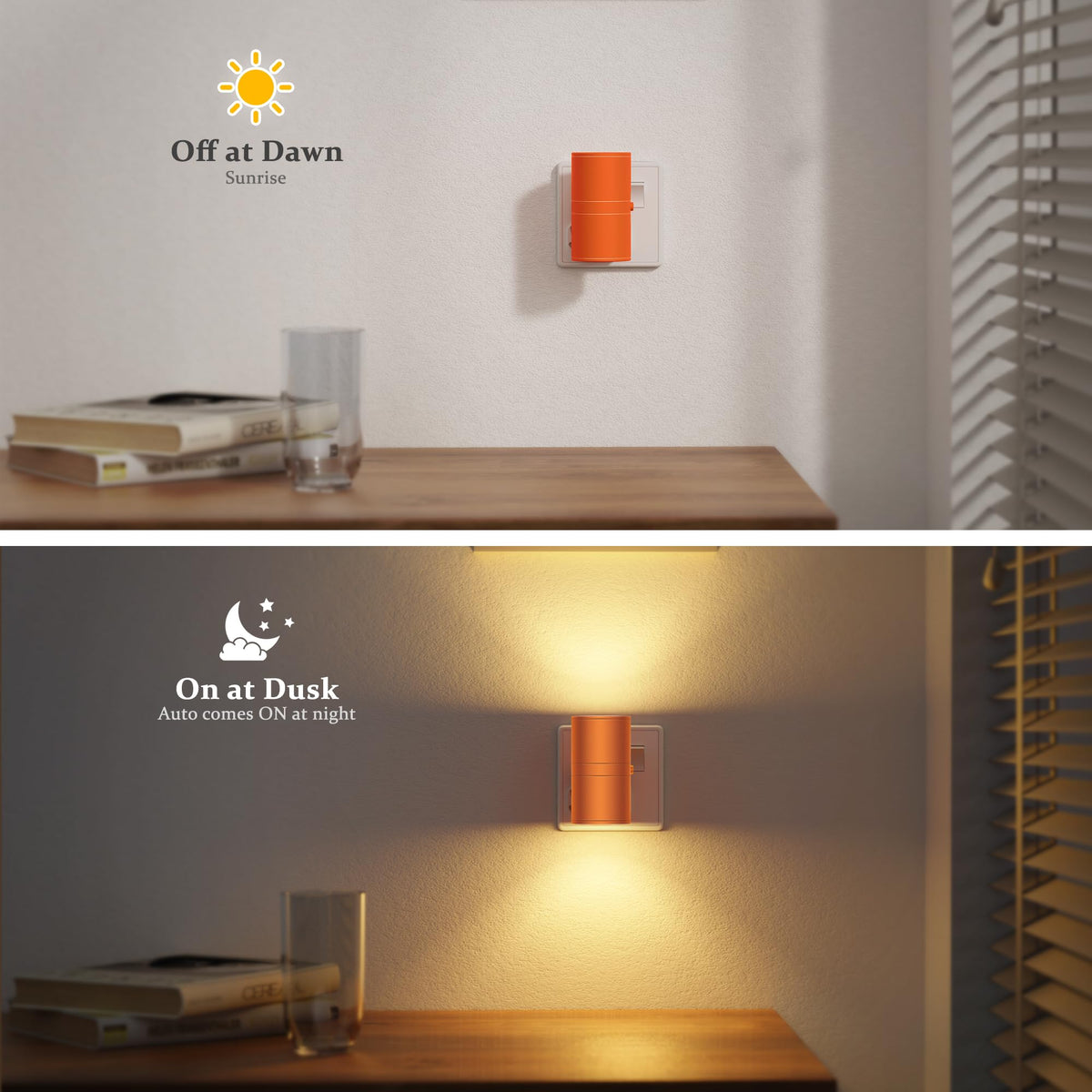JandCase Night Light, Night Light Plug in Wall with Dusk to Dawn Sensor
