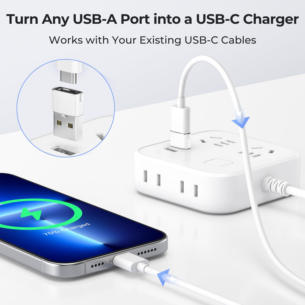 BASESAILOR USB to USB C Adapter,USBC Female to USB A Male Adapter 3Pack
