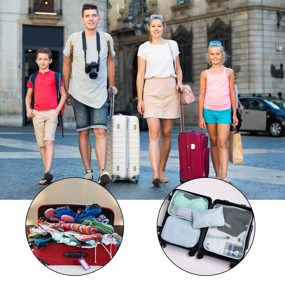 OSDUE Packing Cubes for Suitcase, 8PCS Thickening Travel Organiser Packing Bags Lightweight Travel Accessories Organizers Essentials Clothes Shoes Cosmetics Toiletries Storage Bags