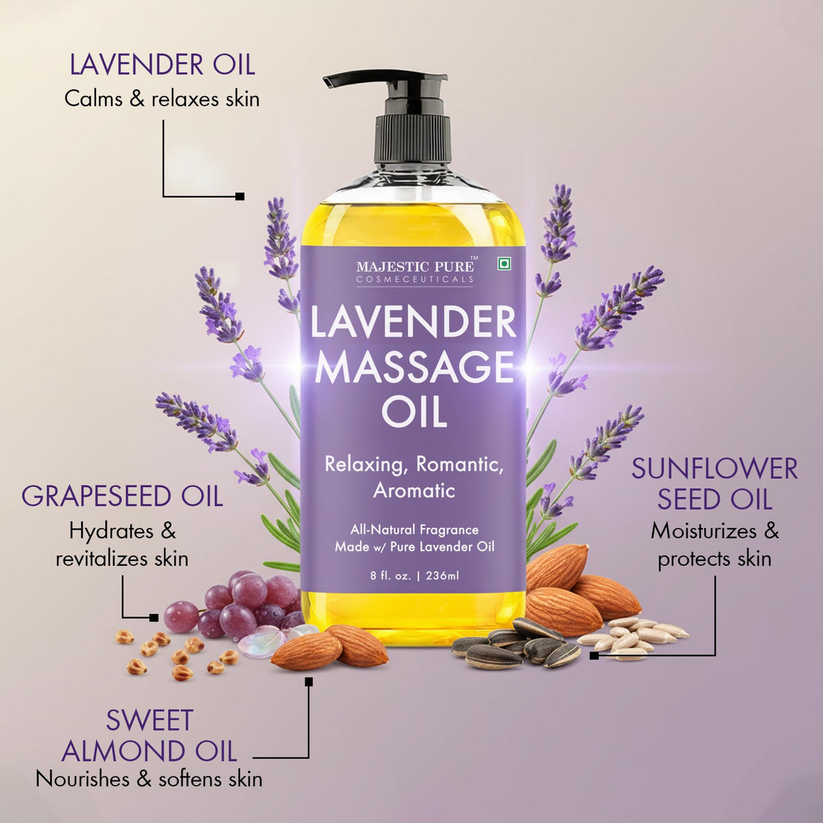 Majestic Pure Vitamin E Oil 100% Pure and Natural Oil - 236 ml