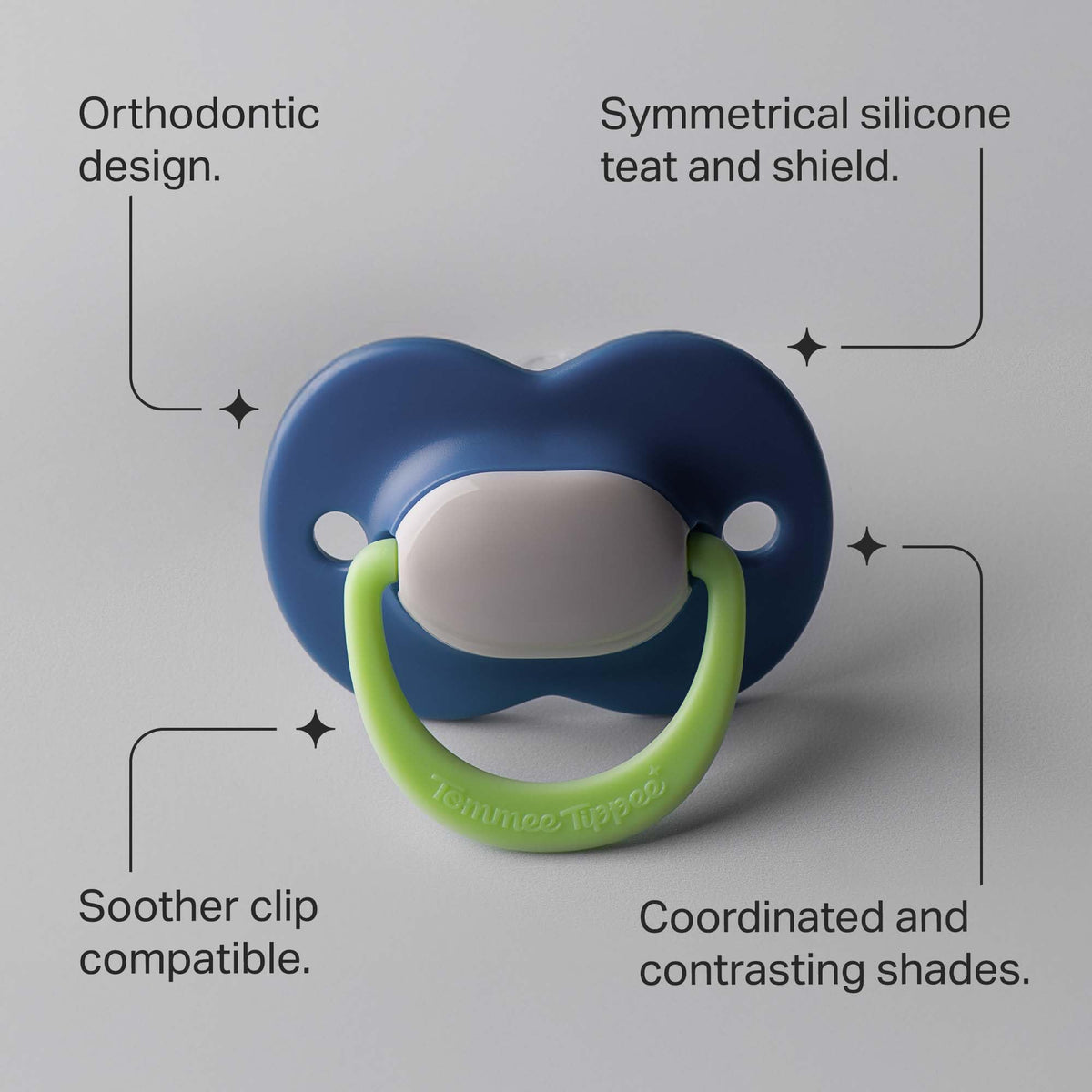 Tommee Tippee Ultimate Fit Orthodontic Dummy 6-18m Silicone Pack of 4