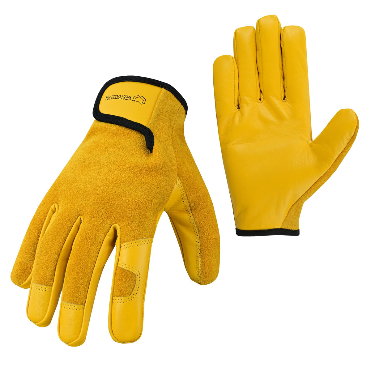 WESTWOOD FOX Ladies/Mens Leather Gardening Gloves Thorn Proof Rigger Garden work gloves, Safety Working Gloves, Premium Quality (Orange, S)