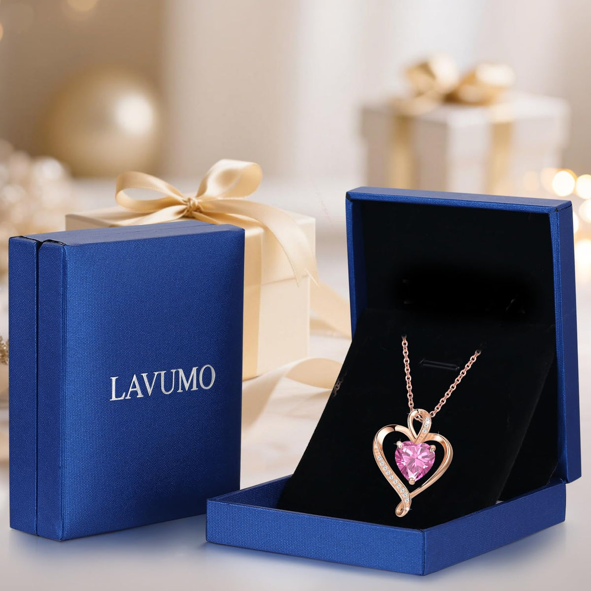LAVUMO Heart Necklace for Women 925 Sterling Silver Love Pendant Jewellery