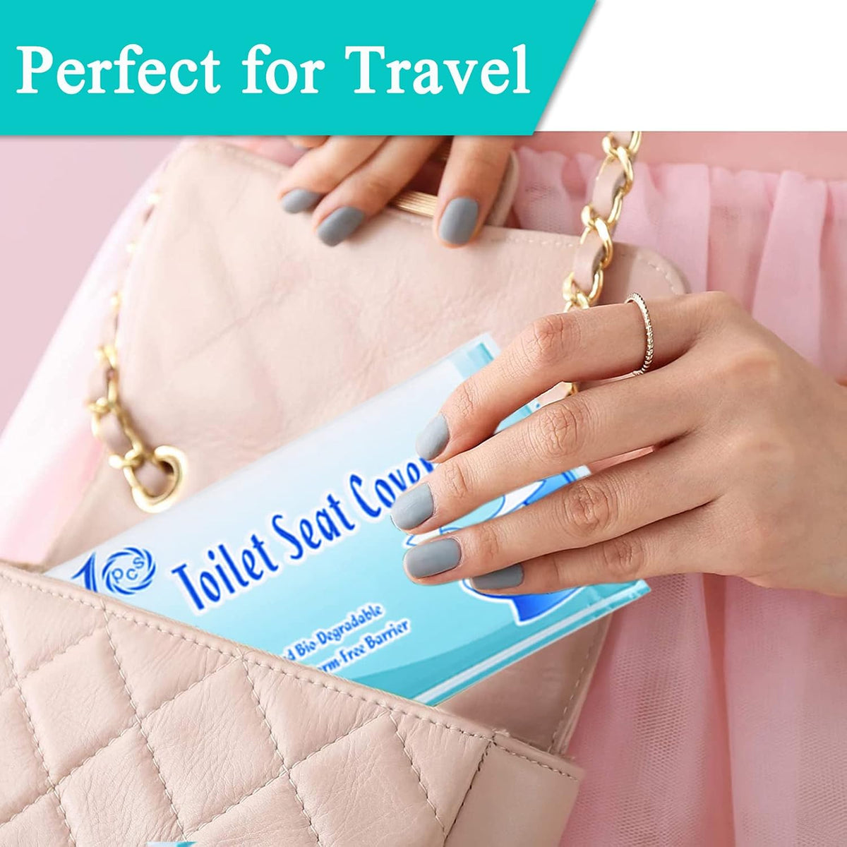 60PCS Disposable Toilet Seat Covers, Flushable Toilet Seat Covers for Kids Adults Pregnant Women, Disposable Toilet Seat Cover for Travel, Use in Public Toilets