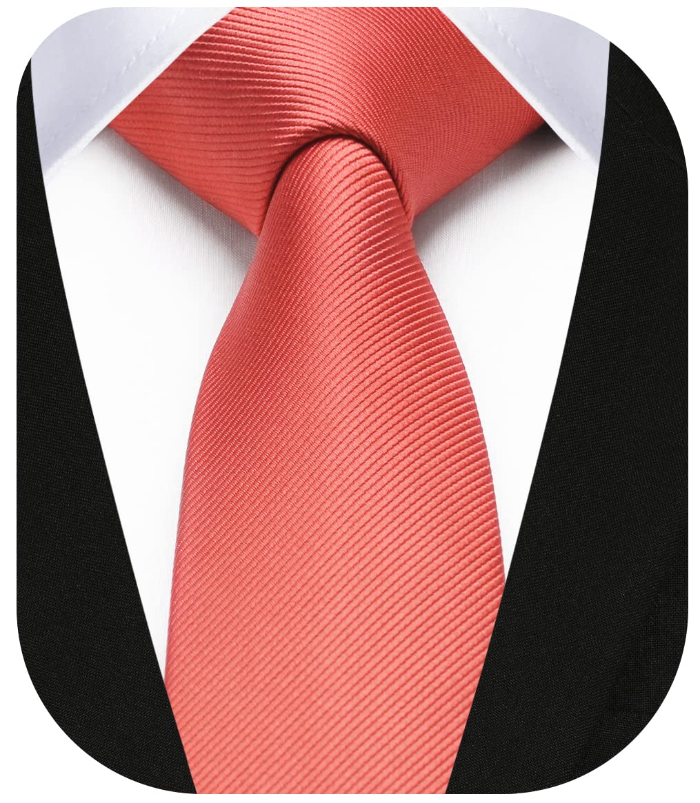 HISDERN Skinny Tie Solid Color 6cm Slim Ties for Men Wedding Classic Formal Business Necktie