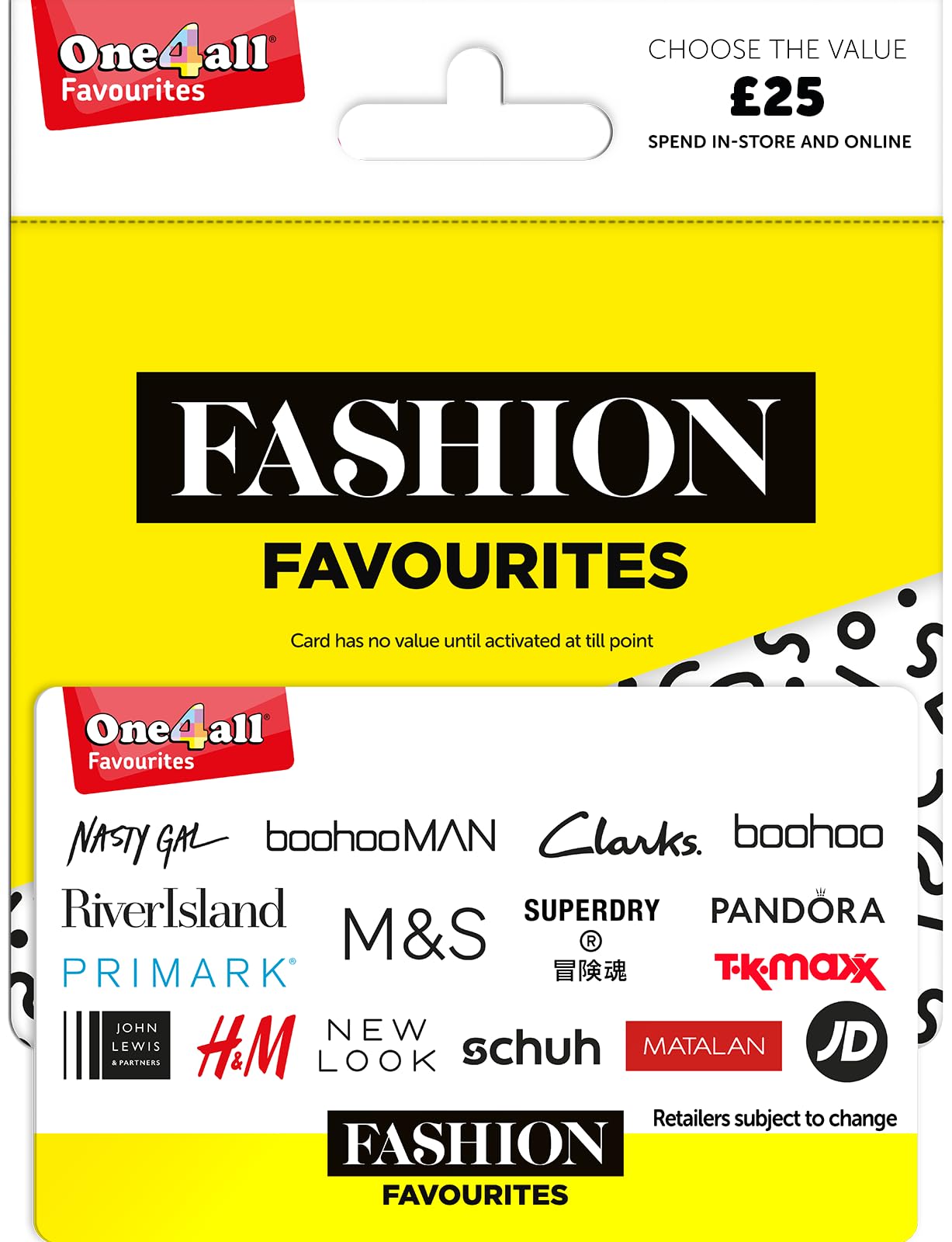 One4all Fashion Favourites Physical Gift Card - UK Redemption - Delivered by Post - £30