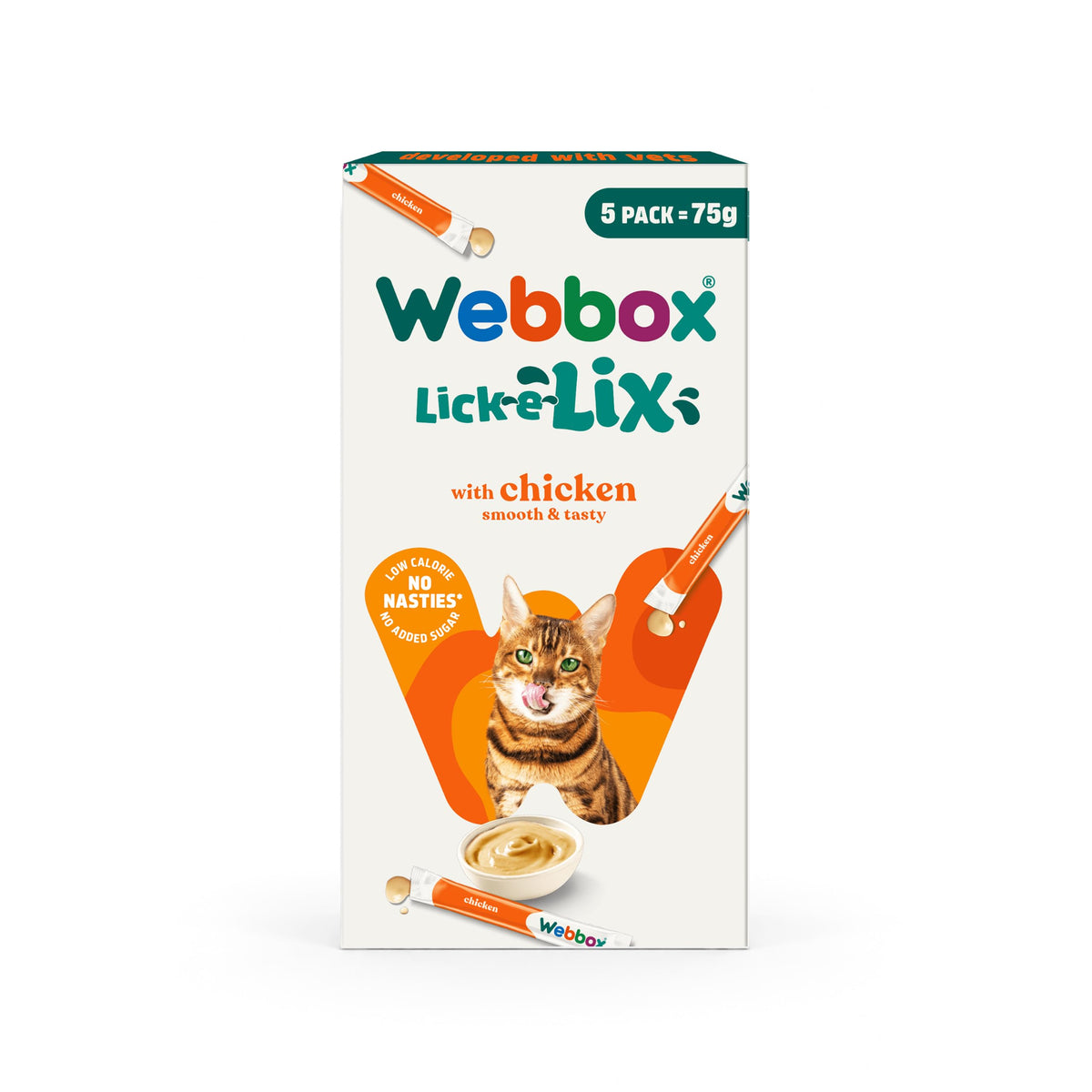 Webbox Lick-e-Lix Cat Treats Variety Value Pack - Kitten Friendly, Grain Free, No Artificial Preservatives or Colours (50 Pack)