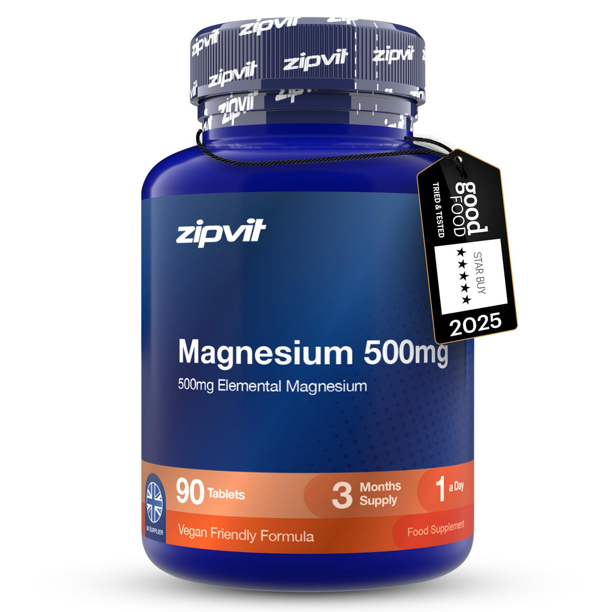 Zipvit Magnesium Glycinate 2000mg with Vitamin B6, 120 Tablets - Vegan