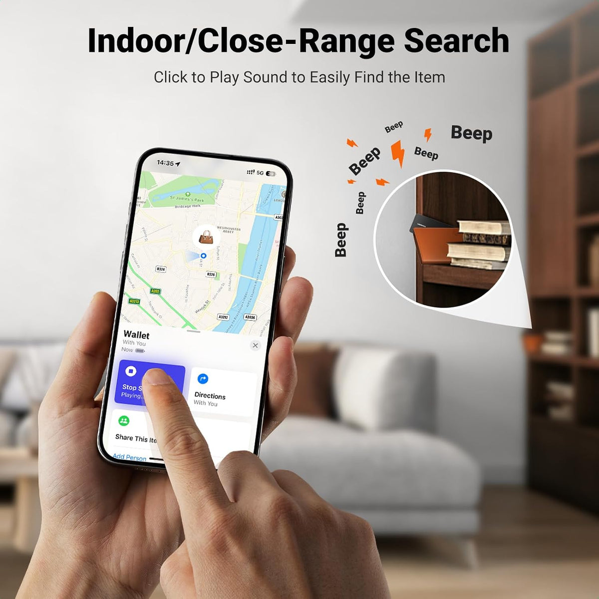 UGREEN FineTrack Slim Wallet Tracker for Apple Find My (iOS only), 1.7mm