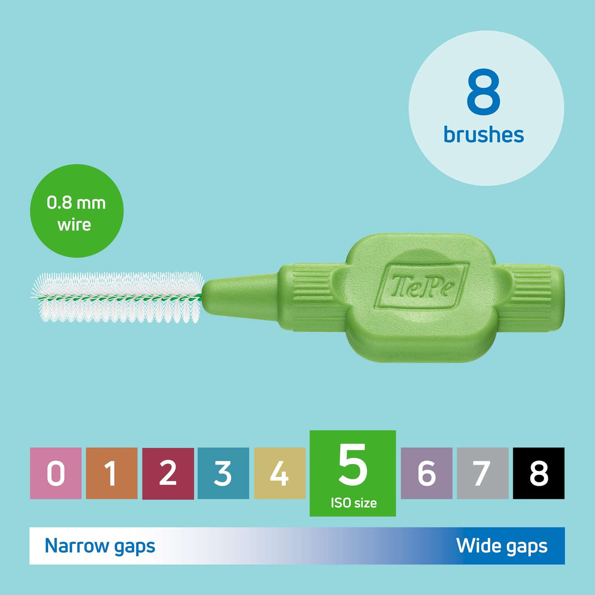 TePe Interdental Brush, Original, Blue, 0.6mm/ISO 3, 8pcs