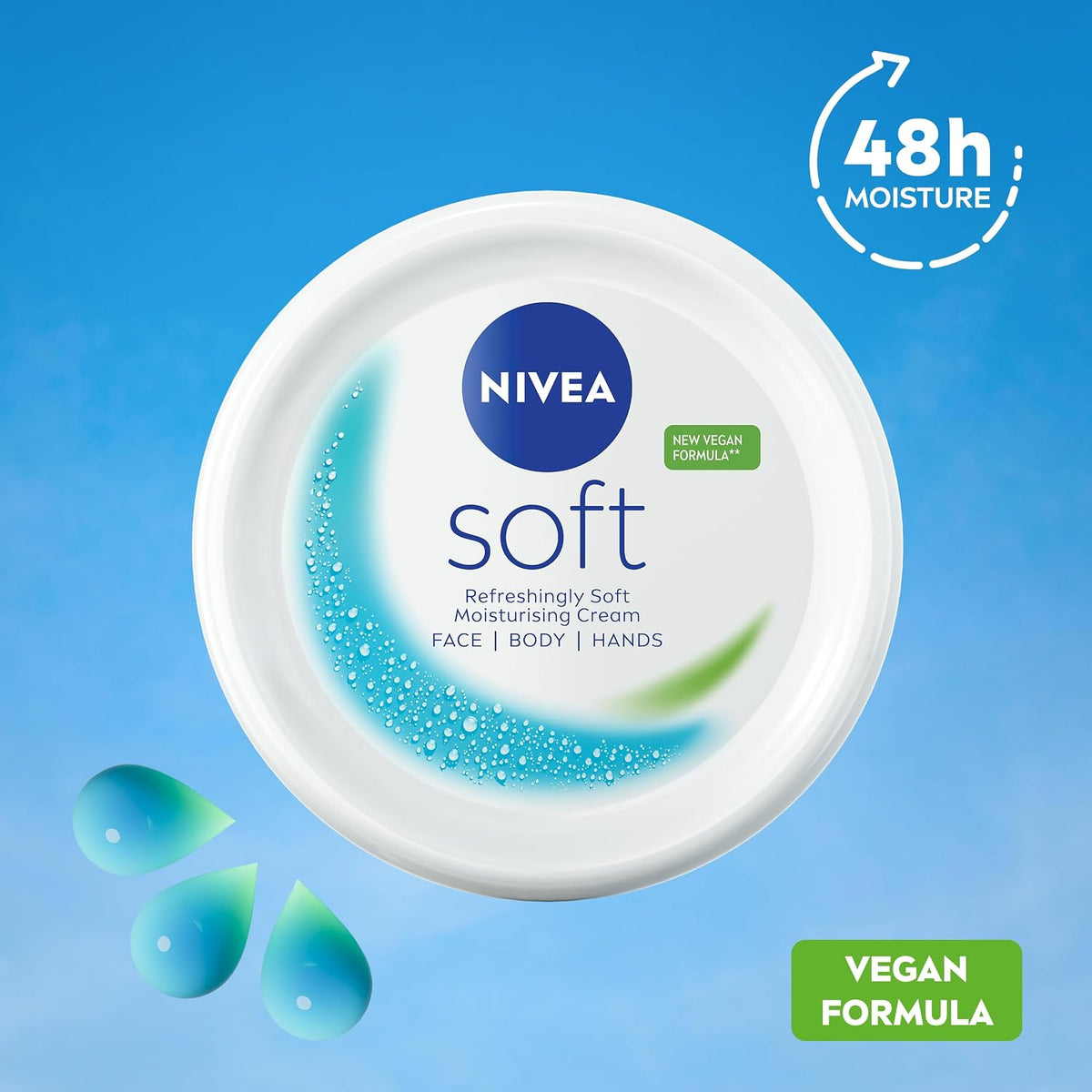 NIVEA Soft Moisturising Cream for Face, Body and Hands, 500 ml
