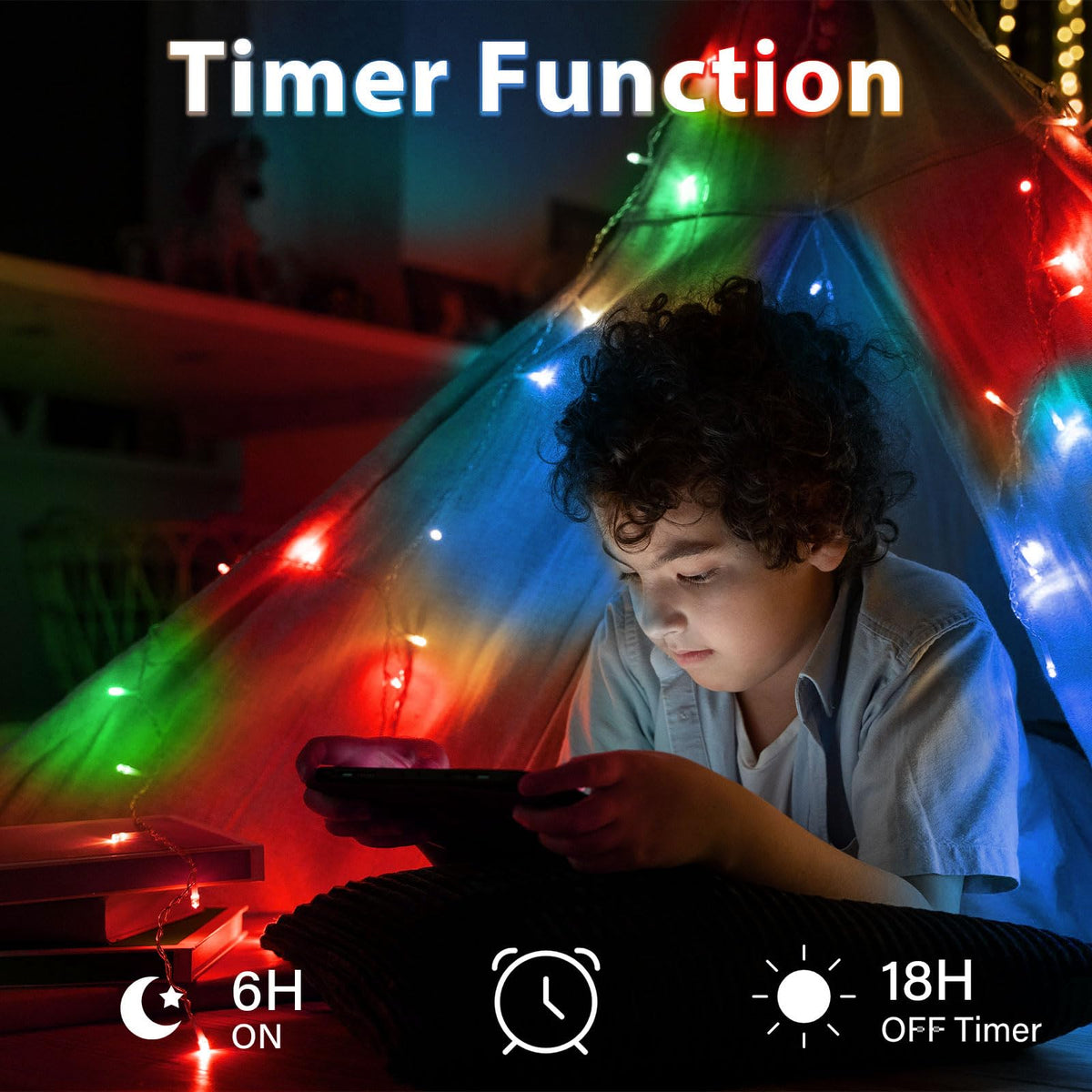 Dalugo Battery Fairy Lights, 3M 30 LED Warm White String Lights with 6h Timer, IP65 Waterproof Battery Powered Fairy Lights for Indoor Outdoor Christmas Decorations