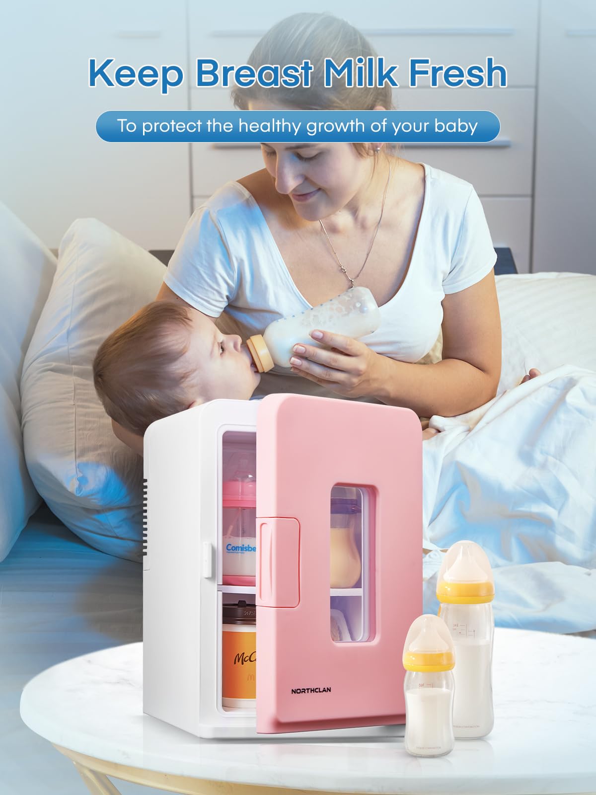 15L Mini Fridge for Bedroom，Hold 21 Cans,38dB Low Noise Small Fridge