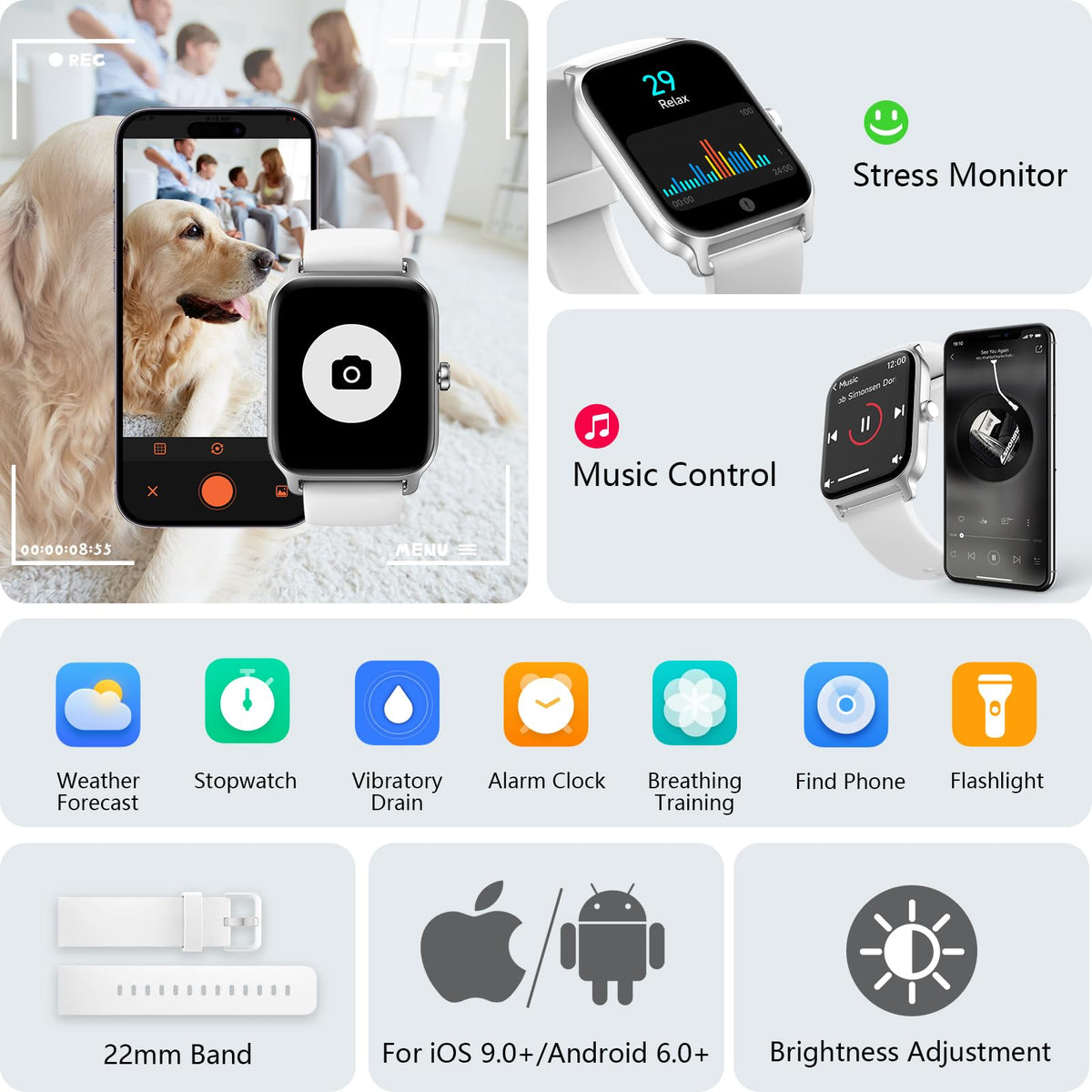 Smart Watch for Women, Answer/Make Calls, Alexa Built-in, [1.8"HD Screen] Smart Watches for Women iPhone/Samsung/Android, Fitness Watch with Heart Rate Sleep SpO2 Monitor,IP68 Waterproof, 100+ Sports