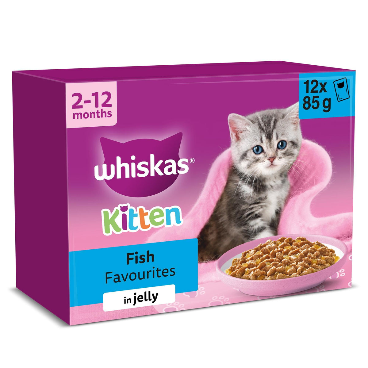 whiskas Junior Poultry Selection in Jelly 84 Pouches, Wet Kitten and Cat Food, Selection of Chicken, Duck, Poultry and Turkey, Megapack (84 x 85 g)