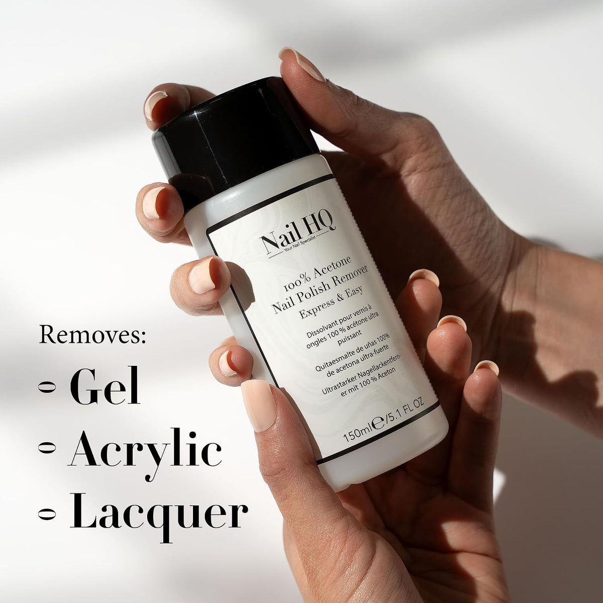 Nail HQ 100% Acetone Nail Polish Remover - 150ml - Express & Easy