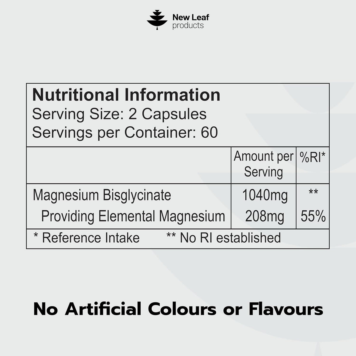 Magnesium Glycinate Capsule - 208mg Elemental of 1040mg, 120 Capsules