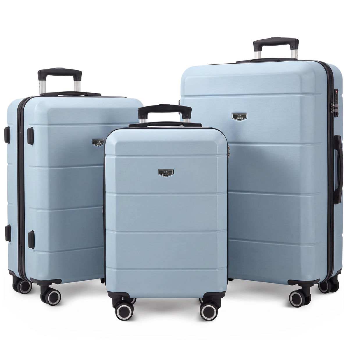 LUGG Jetset 40cm Suitcase 40x30x20cm, Ryanair Compatible Underseat Size, Hard Shell ABS, Spinner with Removable Wheels, Lightweight Travel Luggage, 1 Year Warranty