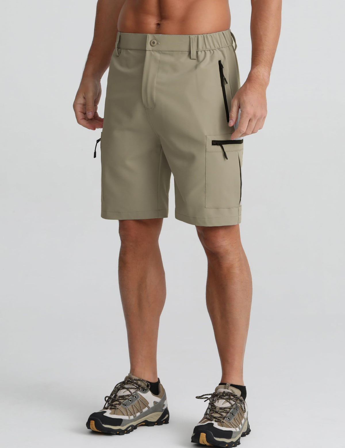 APTRO Mens Cargo Hiking Shorts Outdoor Lightweight Golf Casual Shorts for Men with 5 Zipper Pockets