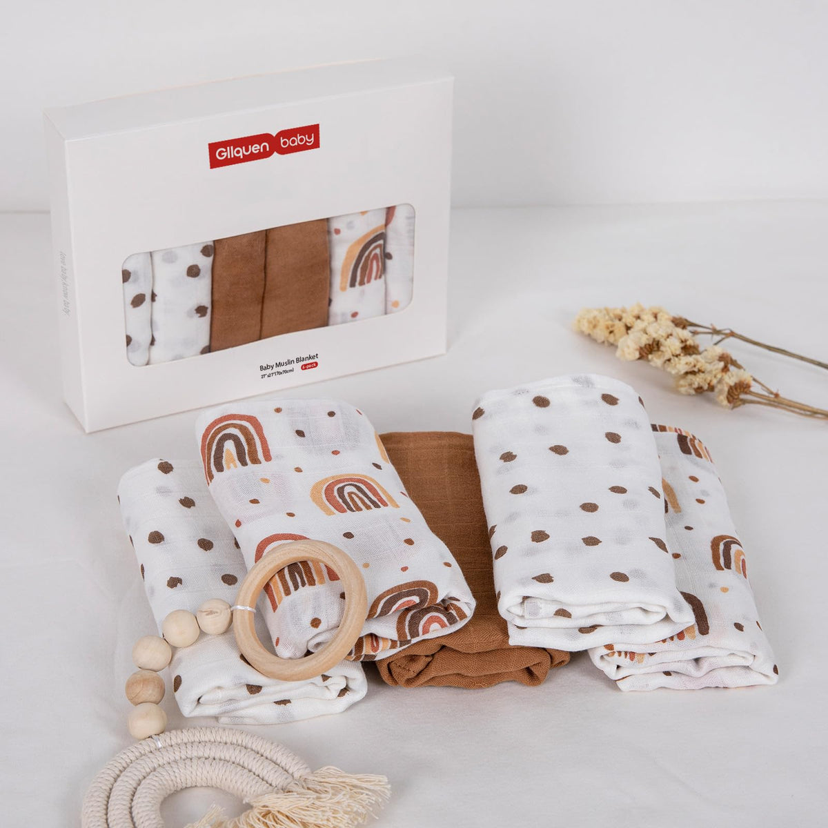 GLLQUEN BABY Muslin Squares Cloth for Baby 6pack 70cm x 70cm