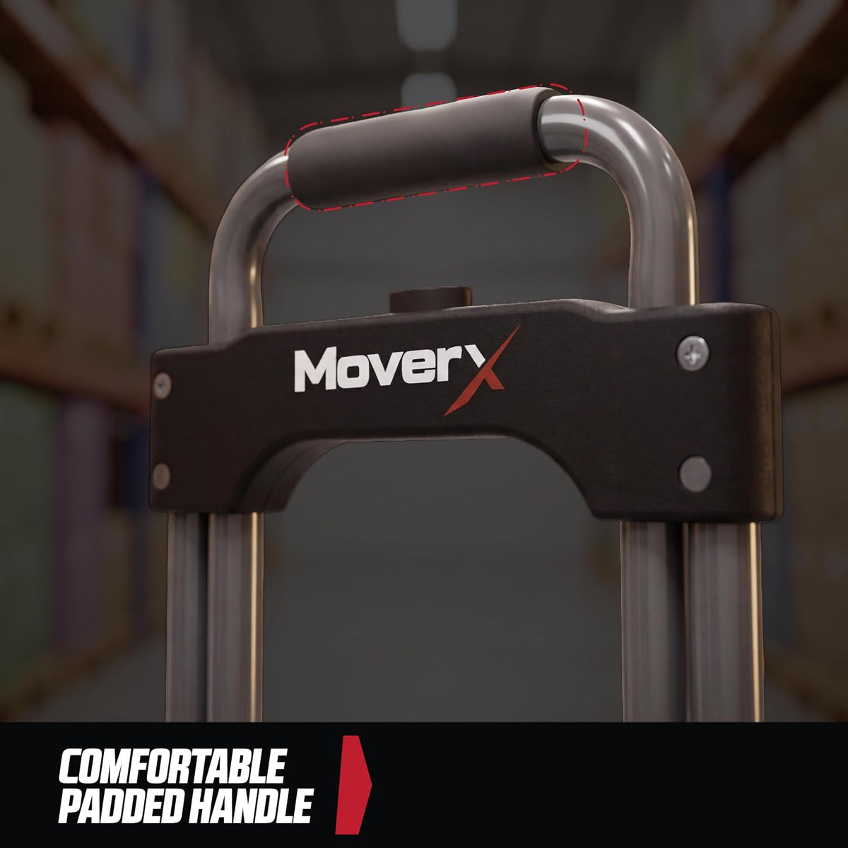 MoverX Folding Hand Truck Aluminium, Heavy Duty Hand Truck Foldable Trolley on Wheels, Multi Purpose Sack Truck Moving Trolley, 80kg