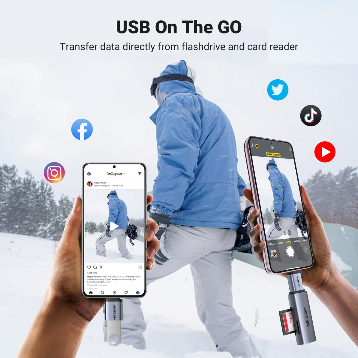 UGREEN USB to USB C Adapter 10Gbps for iPhone, iPad, MacBook, Galaxy 4 Pack