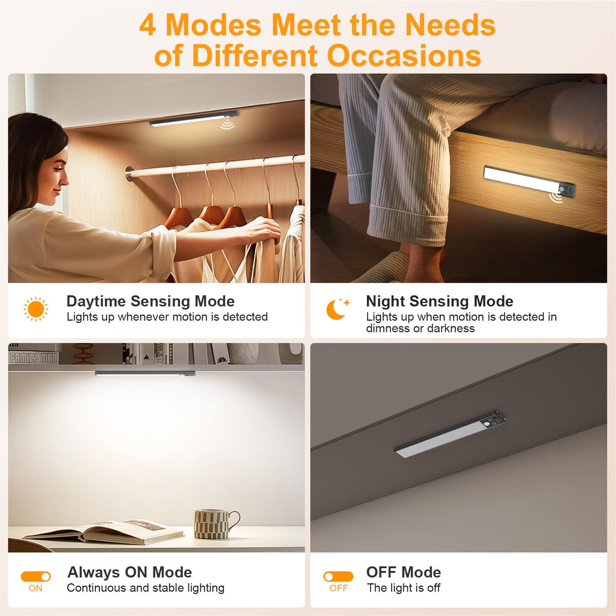 Gritin Under Cabinet Kitchen Lights Rechargeable 2 Pack-3 Color Temps
