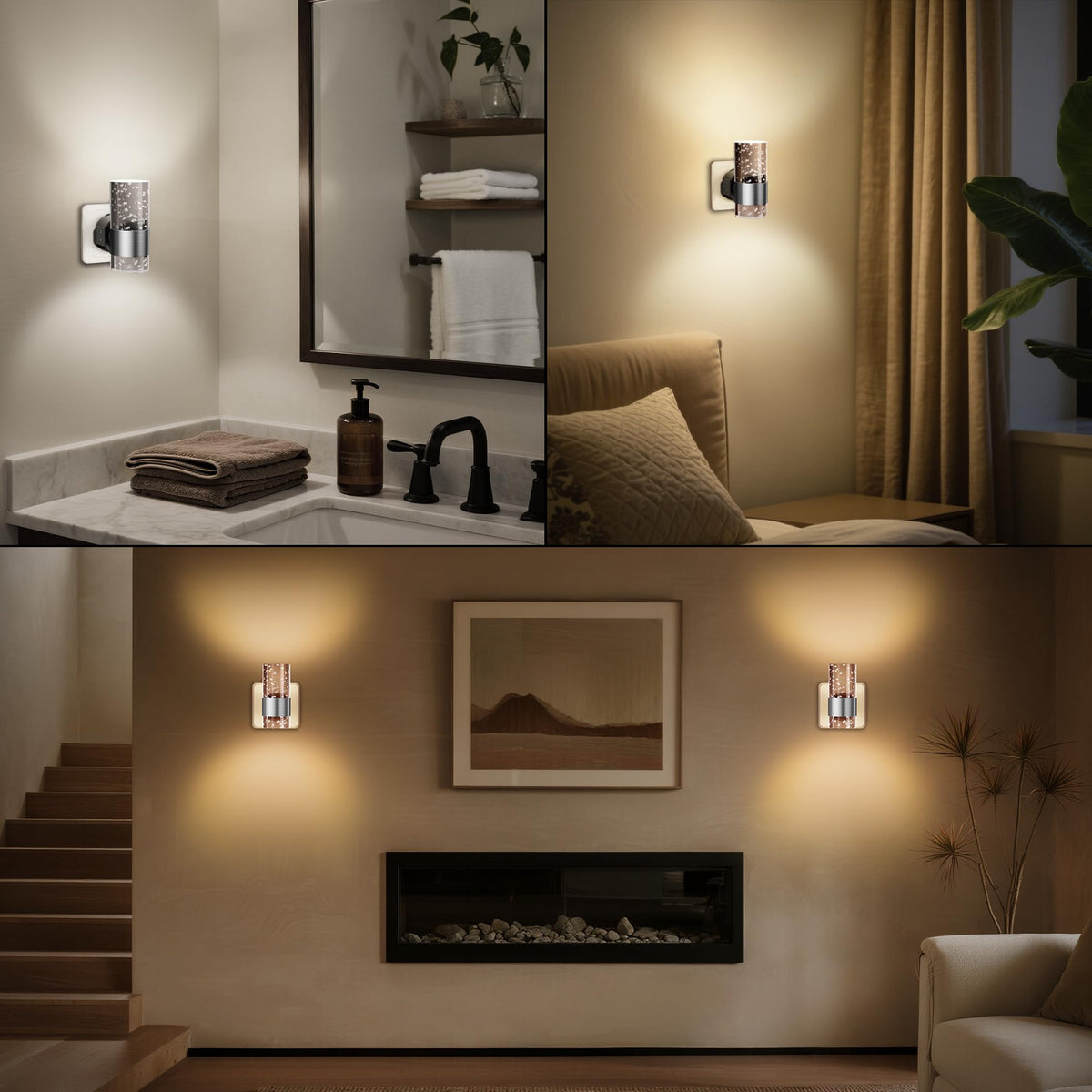 Night Light Plug in Wall with Dusk to Dawn Sensor Modern 2 Pack Gold