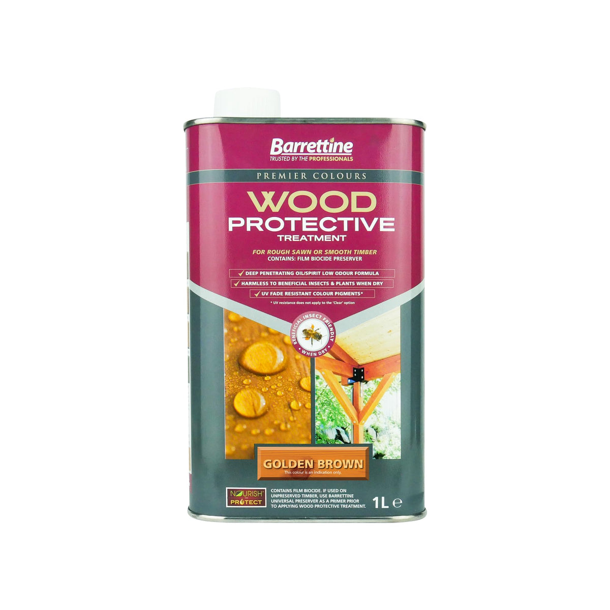 Barrettine Wood Protective Treatment (Clear, 5L) - Ideal Treatment for Outdoor Treated Timber Structures. Wood Protector Oil with Water Repellent Qualities. UV & Fade Resistant.