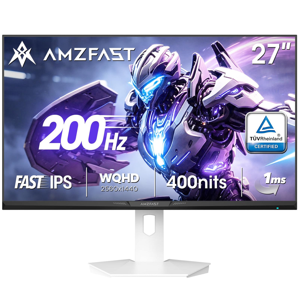 Amzfast 24 Inch 200Hz Gaming Monitor, FHD 1080P Fast IPS, 1ms MPRT, Adaptive Sync, AI-Crosshair, 110% sRGB, HDR, Low Blue Light, HDMI2.0&DP1.4, VESA75x75mm for PC Desktop Laptop PS5 Xbox, G24X1W