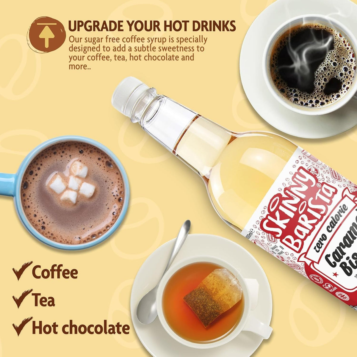 Skinny Food Co Butterscotch Syrup Zero Calorie 1L - Sugar Free Coffee Syrup