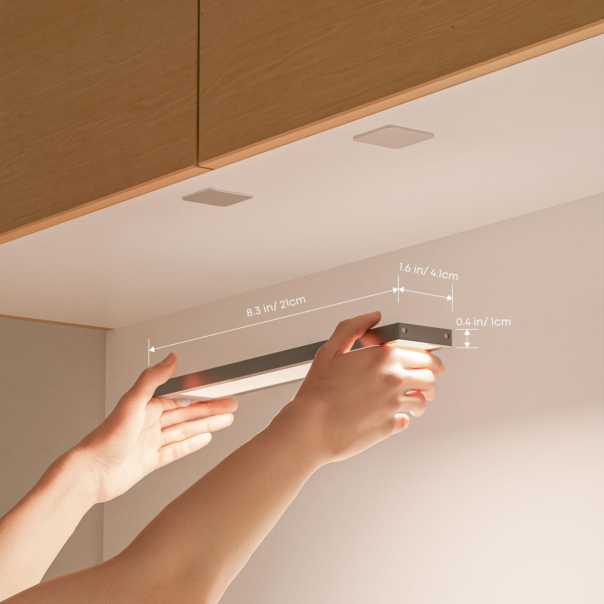 LROLTEF Under Cabinet Wardrobe Motion Sensor Lights Dimmable 21cm 1500mAh