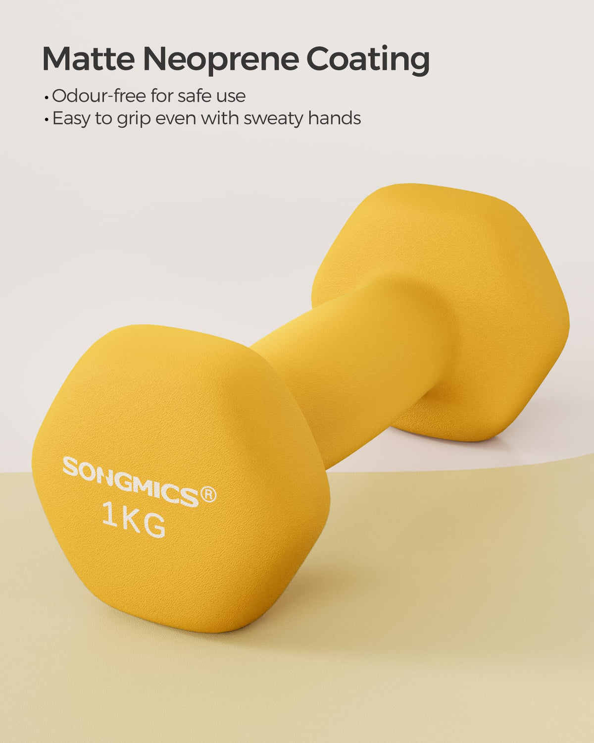 SONGMICS Set of 2 Hex Dumbbells with Neoprene Coating for Strength Training, Fitness, Home Workout