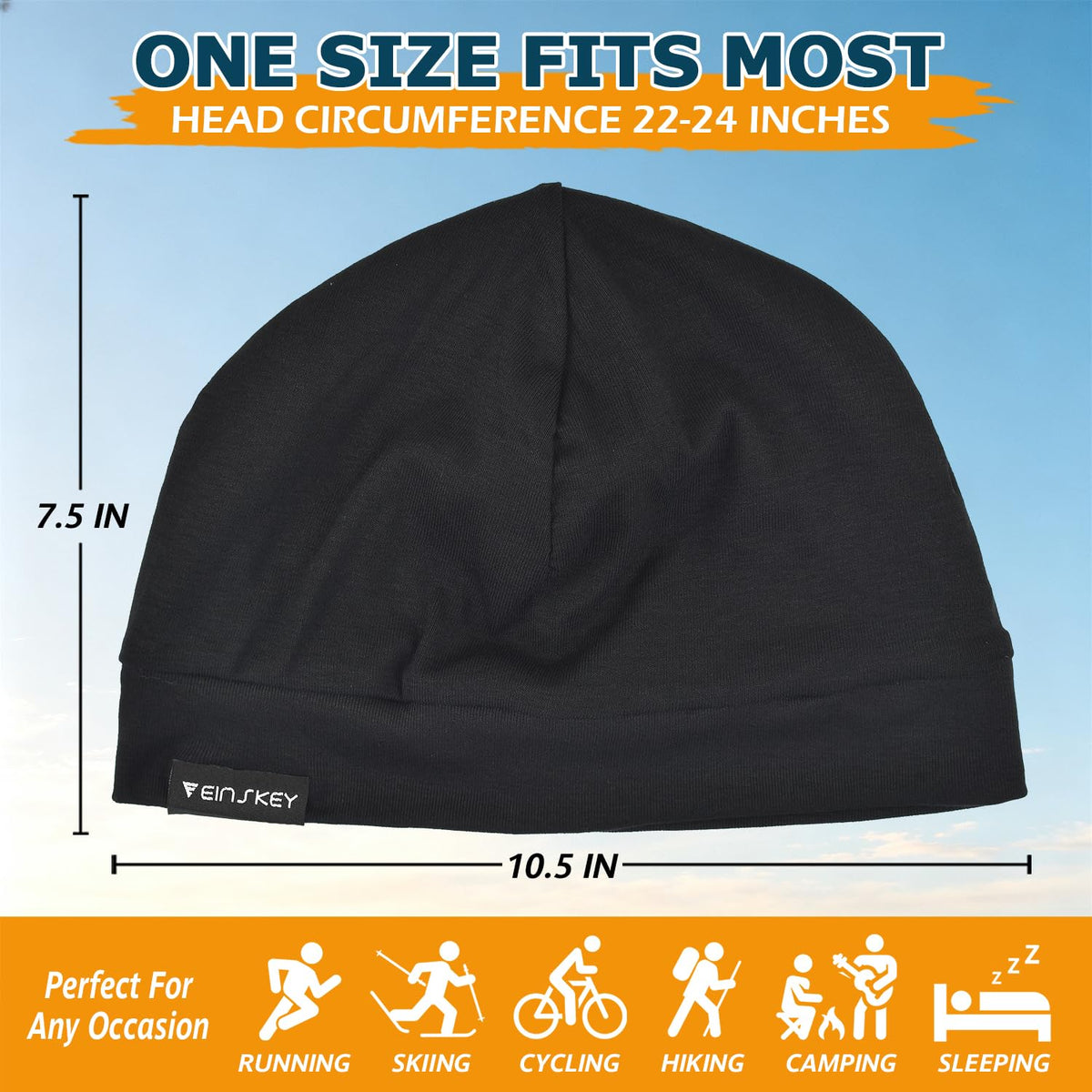 EINSKEY 100% Cotton Skull Caps for Men, Multipurpose Daily Wear Beanie Hat