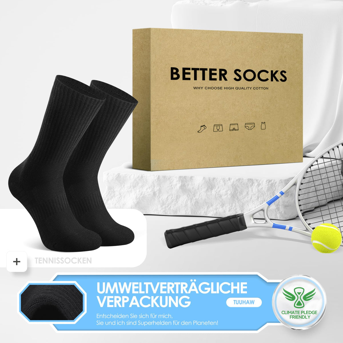 6/12 Pairs Cushioned Sports Socks for Men Women Cotton Crew Socks