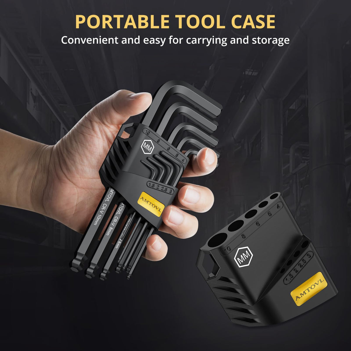 AMTOVL Hex Key Set, 9PCS Metric Allen Key Set, 1.5-10MM, Long Ball End