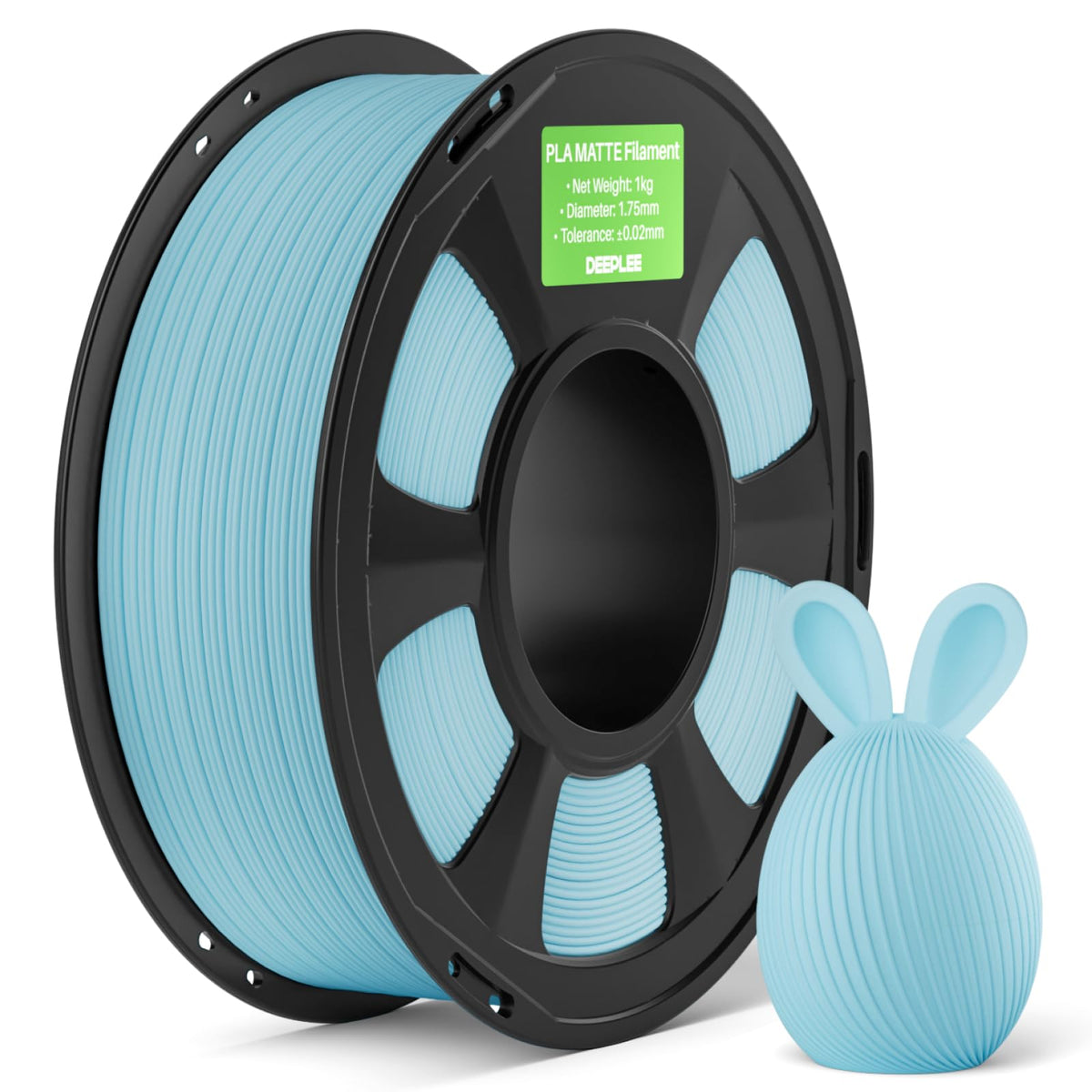 DEEPLEE Matte PLA Filament 1.75mm Matte Black 1kg(Plastic Spool)