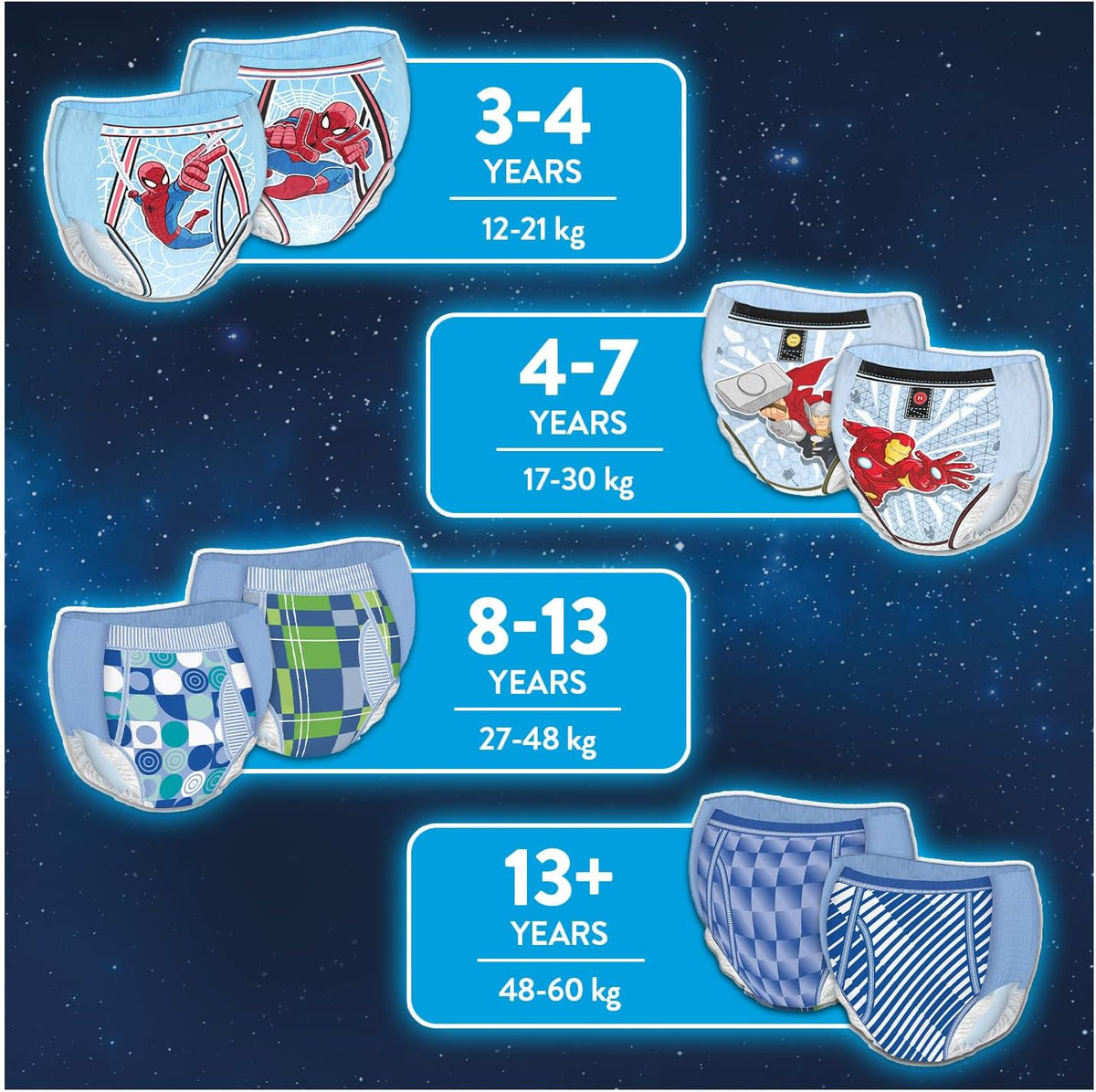 HUGGIES DryNites, Pyjama Pants, Boys 4-7 Years (17-30KG), 64 x bedwetting Pants, Up to 100% Leak Free Nights