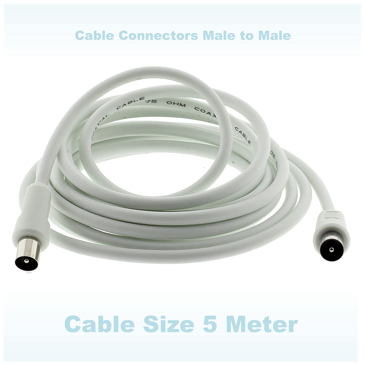 3C2V TV Coaxial Cable 8M - Nickel Plated RF Coax Extension Lead for Freesat, Aerial Socket, Freeview, Sat,DVD,VCR,SKY, Smart U-HD TV, Virgin, BT, Antenna Box, Y Splitter, Signal Booster 8.0 Meter