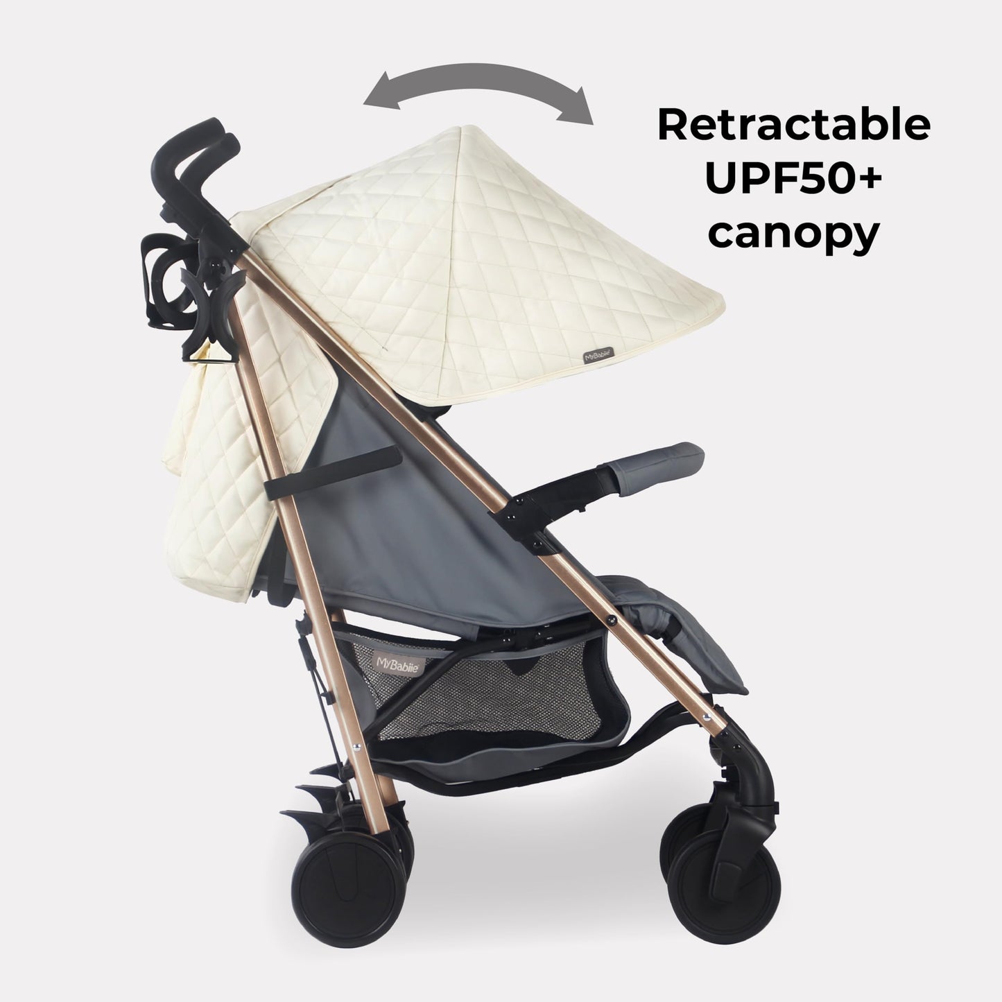 My Babiie MB51 Stroller – from Birth to 4 Years (22kg), Lightweight, Umbrella Fold, Travel Buggy for Toddlers, Pushchair Includes Footmuff, Cup Holder, Rain Cover - Blush Pink