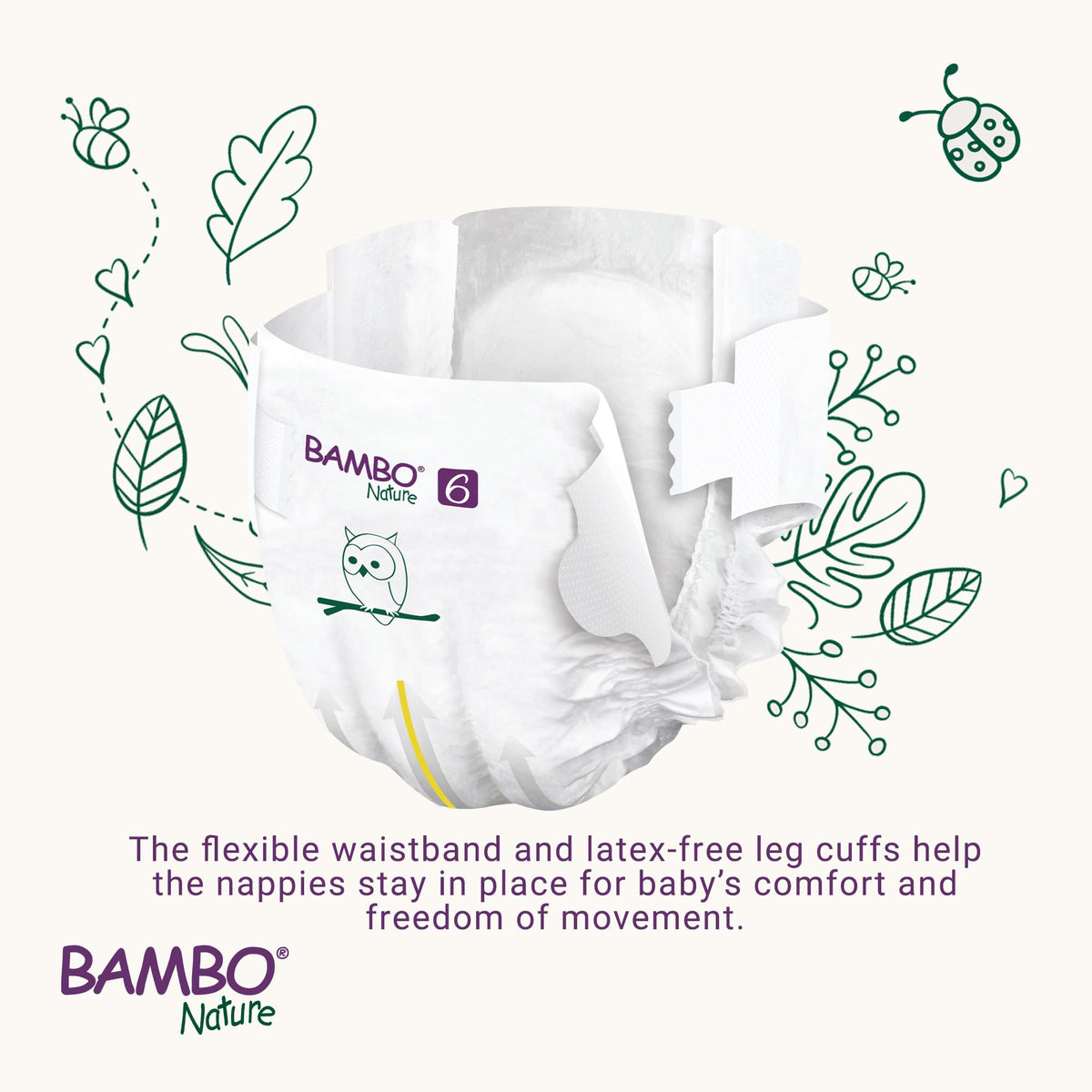 Bambo Nature Premium Eco Nappies, Premature Size 0 (2-7lb/1-3kg), XXS, Pack of 24, Eco-Labelled Nappies, Enhanced Leakage Protection, Secure and Comfortable Baby Nappy