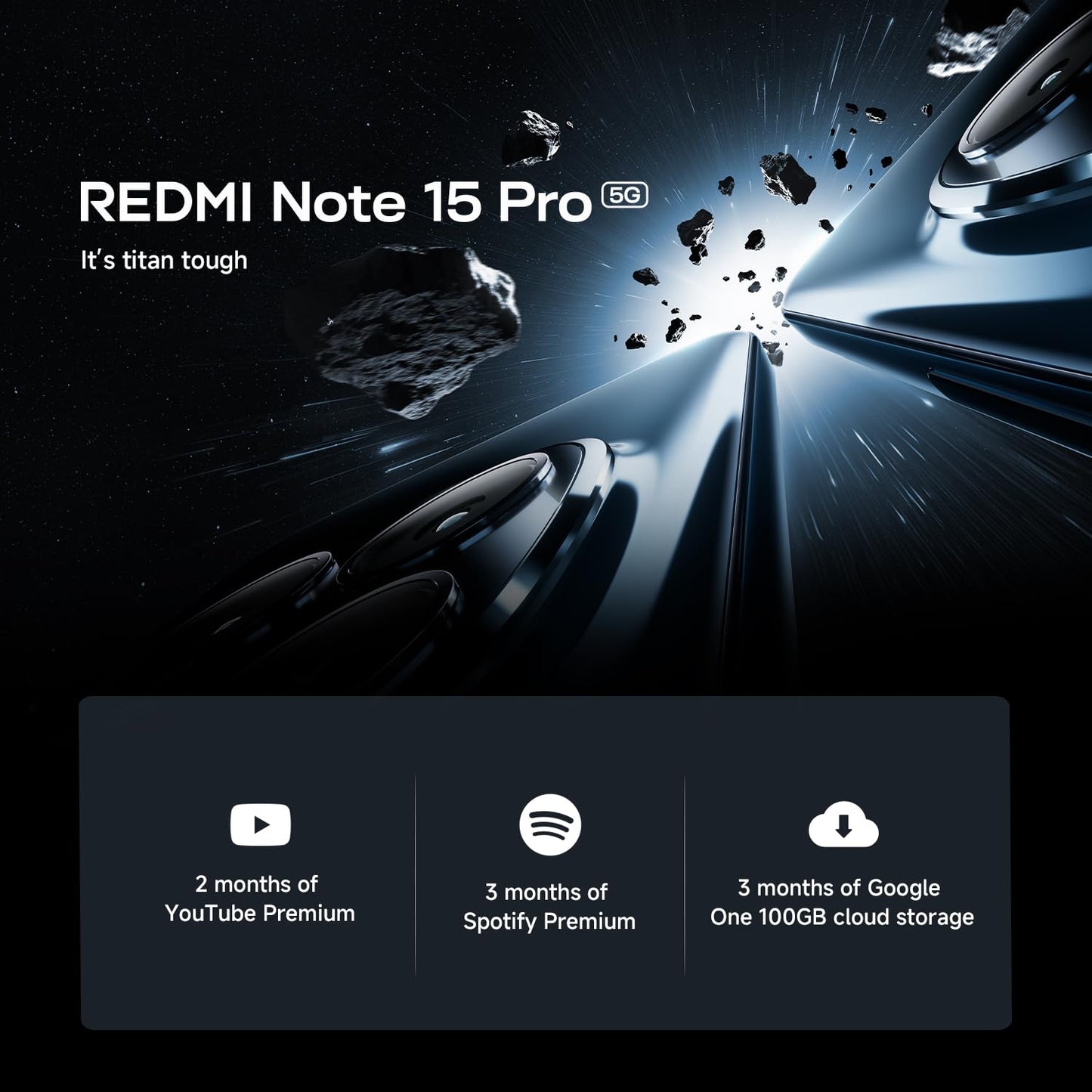 XIAOMI Redmi Note 15 5G, Smartphone 8+256 GB, Ultra-slim Design, IP65 Water Resistance, 108MP Super-clear Camera, 6.77" FHD+ Display, Glacier Blue, Warranty 2 years, Charger Not Included | 120Hz, 25098RA98G